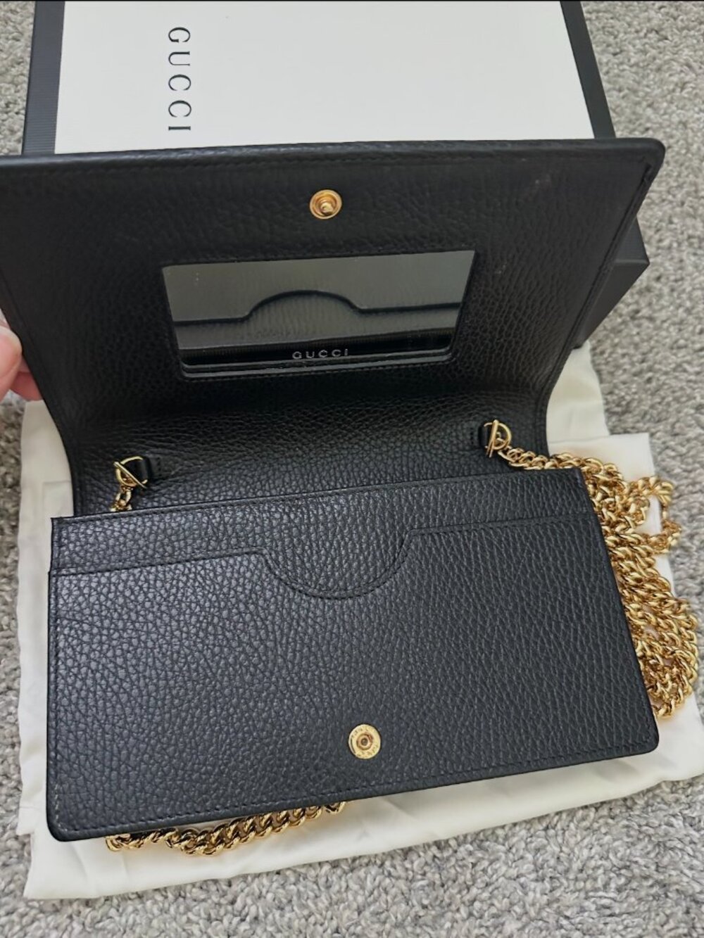 Gucci GG Marmont wallet on chain Black MSRP $1,150 - Picture 5 of 16